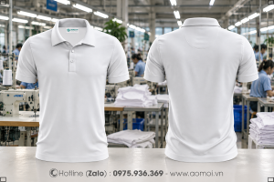Áo thun cổ bẻ trắng