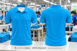 Áo thun cổ bẻ xanh YA