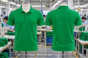 Áo thun cổ bẻ xanh két