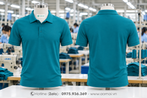 Áo thun cổ bẻ xanh YA