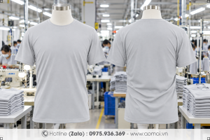 Áo thun cổ tròn xám lợt