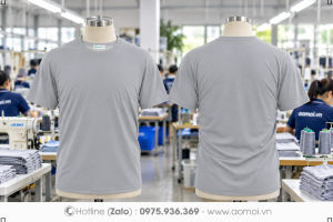 Áo thun cổ tròn ghi xám