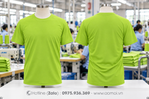 Áothun cổ tròn xanh cốm