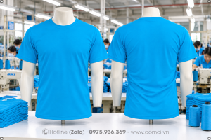Áo thun cổ tròn xanh YA