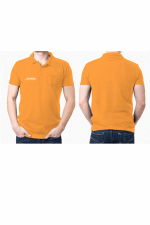 Áo phông đồng phục công ty đẹp lacoste cam cổ bẻ dệt SIMEN