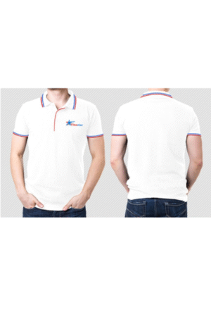 Áo thun đồng phục công ty cổ bẻ trắng