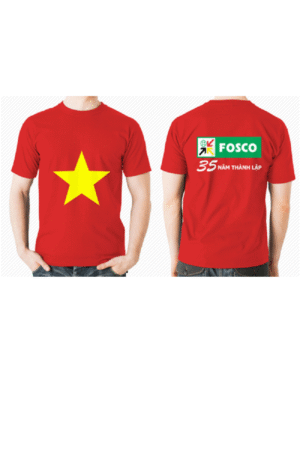 Đồng phục công ty áo cờ đỏ POSCO coton mát