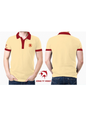 Đồng phục công ty áo polo cam cổ đỏ Công Ty VietSky