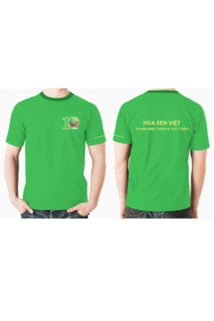 Đồng phục công ty đẹp áo coton xanh lá Hoa Sen VN