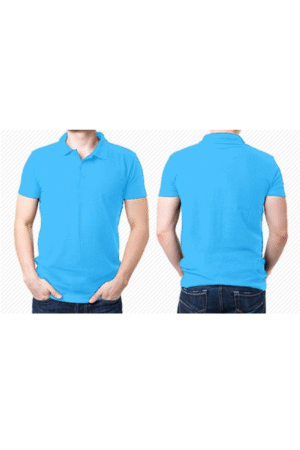 Áo phông cổ bẻ xanh YA lợt