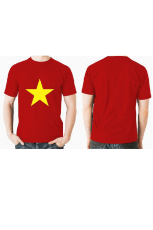 Áo cờ đỏ sao vàng tay xuông cổ tròn