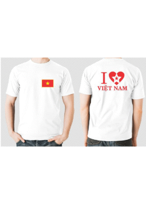 Áo cờ đỏ sao vàng màu trắng