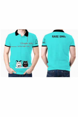 Áo polo xanh cổ tay đen DNA