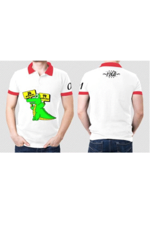 Áo polo 12A1 cổ đỏ thân trắng