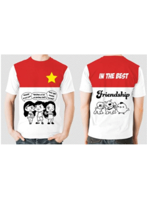 Áo phối đỏ trắng In The Best