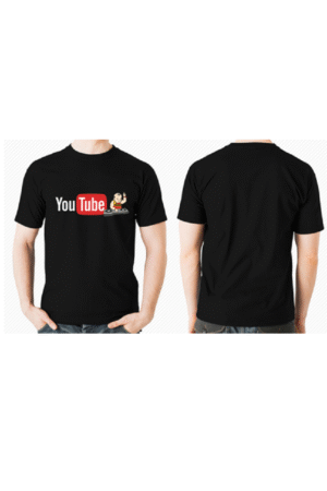 Áo coton đen youtube cổ tròn