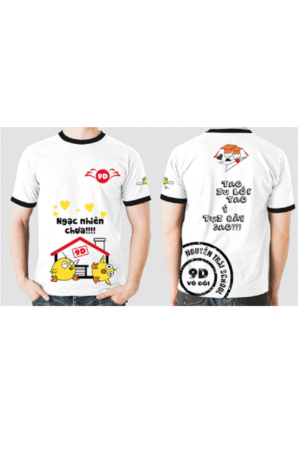 Áo coton chun 9D tay viền đen