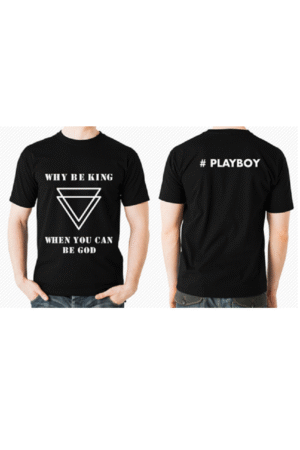 Áo cổ tròn đen Play Boy