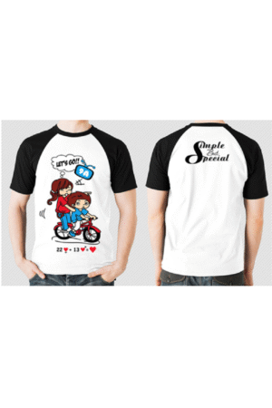 Áo 9A tay raglan trắng đen