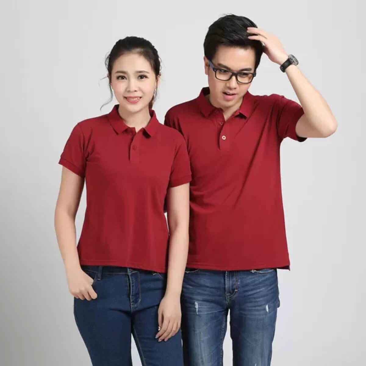 Áo phông đồng phục nhóm màu đỏ