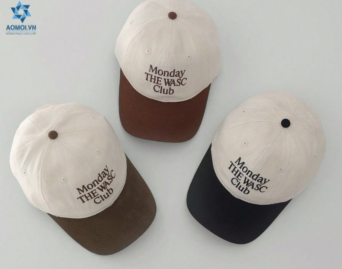 Mũ lưỡi trai đồng phục màu trắng cho công ty