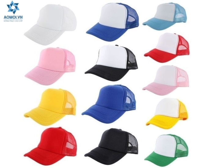 Mũ lưỡi trai đồng phục màu trắng số lượng lớn