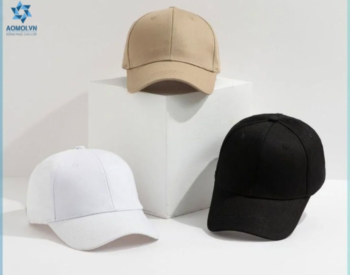 Mũ lưỡi trai đồng phục màu đen in logo doanh nghiệp