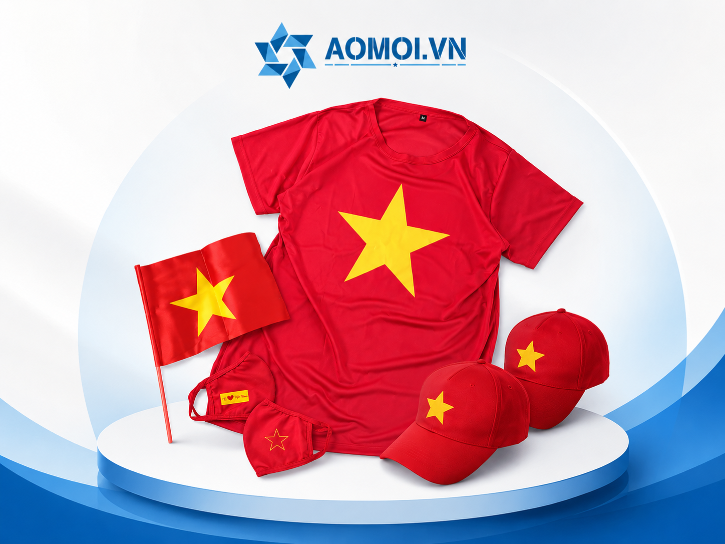 Áo cờ đỏ sao vàng 100% cotton chất liệu cao cấp, mềm mại, thoáng mát, in hình ngôi sao vàng sắc nét. Phù hợp cho sự kiện, du lịch, cổ vũ bóng đá, lễ hội và các hoạt động tập thể.