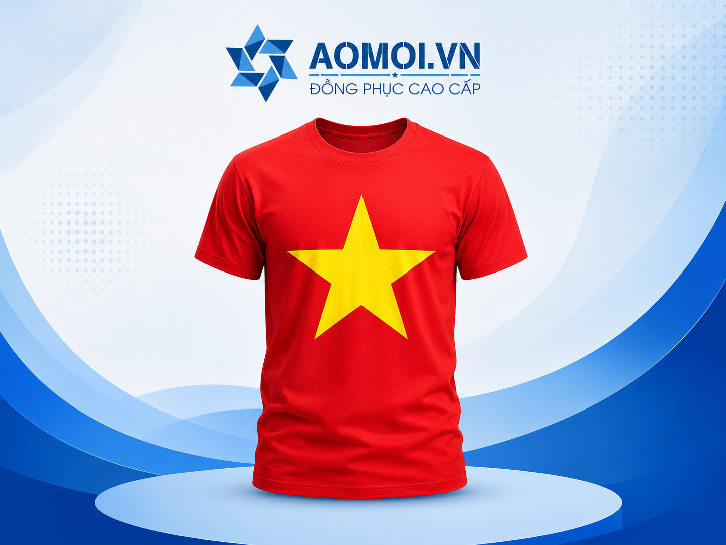 Áo cờ đỏ sao vàng 100% cotton chất liệu cao cấp, mềm mại, thoáng mát, in hình ngôi sao vàng sắc nét. Phù hợp cho sự kiện, du lịch, cổ vũ bóng đá, lễ hội và các hoạt động tập thể.