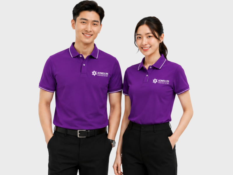 Mẫu Áo Phông Đồng Phục Màu Tím Thanh Lịch Và Độc Đáo với thiết kế hiện đại, chất liệu cao cấp, phù hợp doanh nghiệp, đội nhóm và sự kiện.