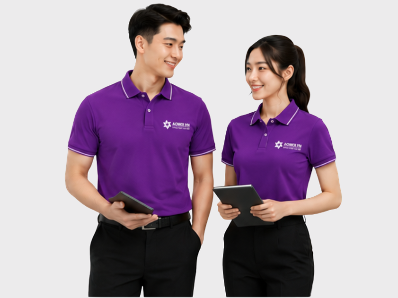 Mẫu Áo Phông Đồng Phục Màu Tím Thanh Lịch Và Độc Đáo với thiết kế hiện đại, chất liệu cao cấp, phù hợp doanh nghiệp, đội nhóm và sự kiện.