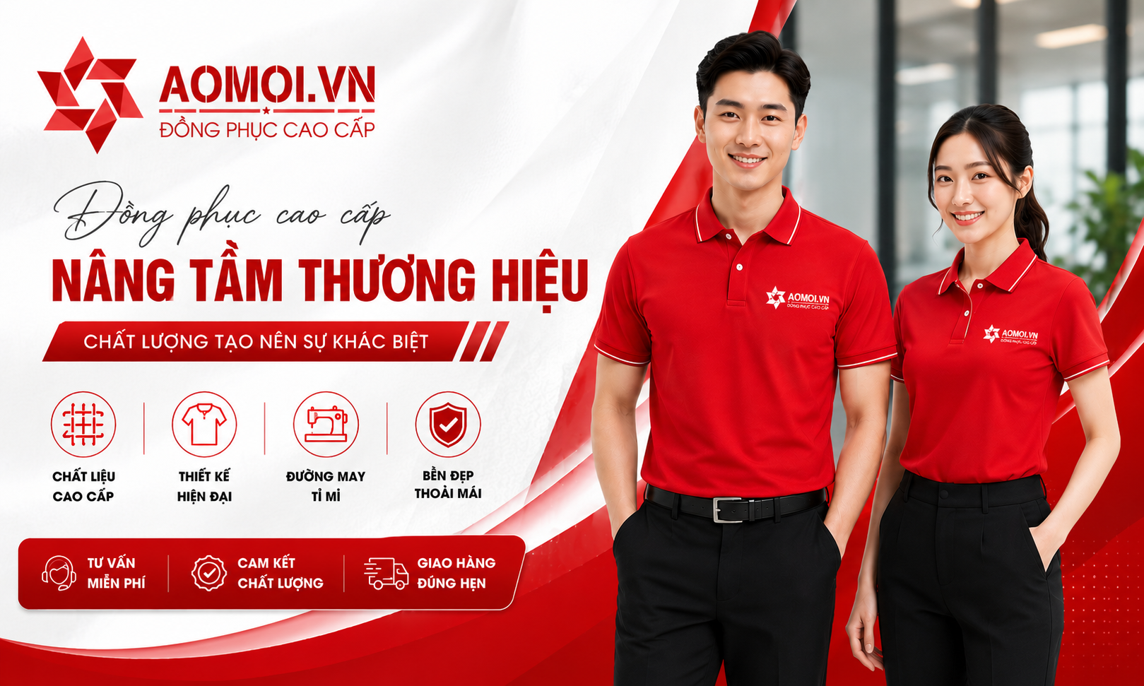Mẫu Áo Phông Đồng Phục Màu Đỏ Nổi Bật Thu Hút Mọi Ánh Nhìn là sự lựa chọn hoàn hảo dành cho doanh nghiệp, đội nhóm, câu lạc bộ và tổ chức muốn xây dựng hình ảnh mạnh mẽ, năng động và đầy nhiệt huyết.