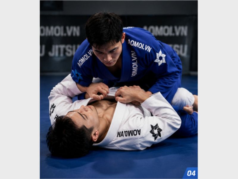 Đồng phục BJJ AOMOI.VN cao cấp, thiết kế chuẩn Brazilian Jiu Jitsu, chất liệu Pearl Weave bền chắc, phù hợp tập luyện và thi đấu.
